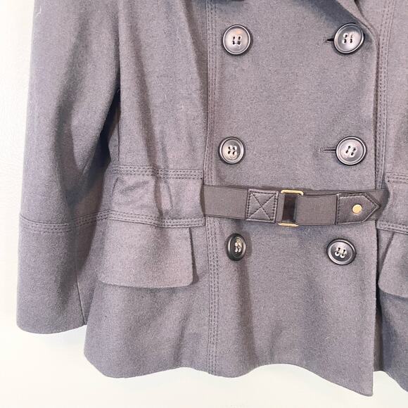 Strenesse Wool Women's Dark Blue/Gray Peacoat Jacket Size 6 - Picture 7 of 9
